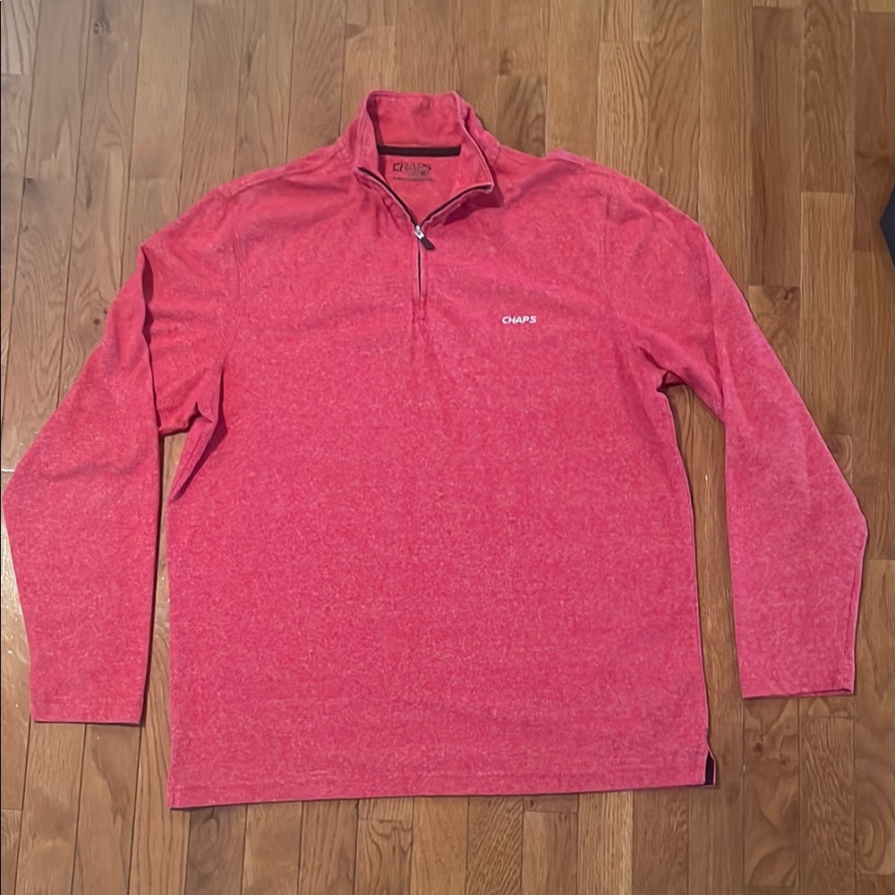 Chaps Sport Heathered Red Quarter-Zip Pullover size Large - Picture 1 of 4